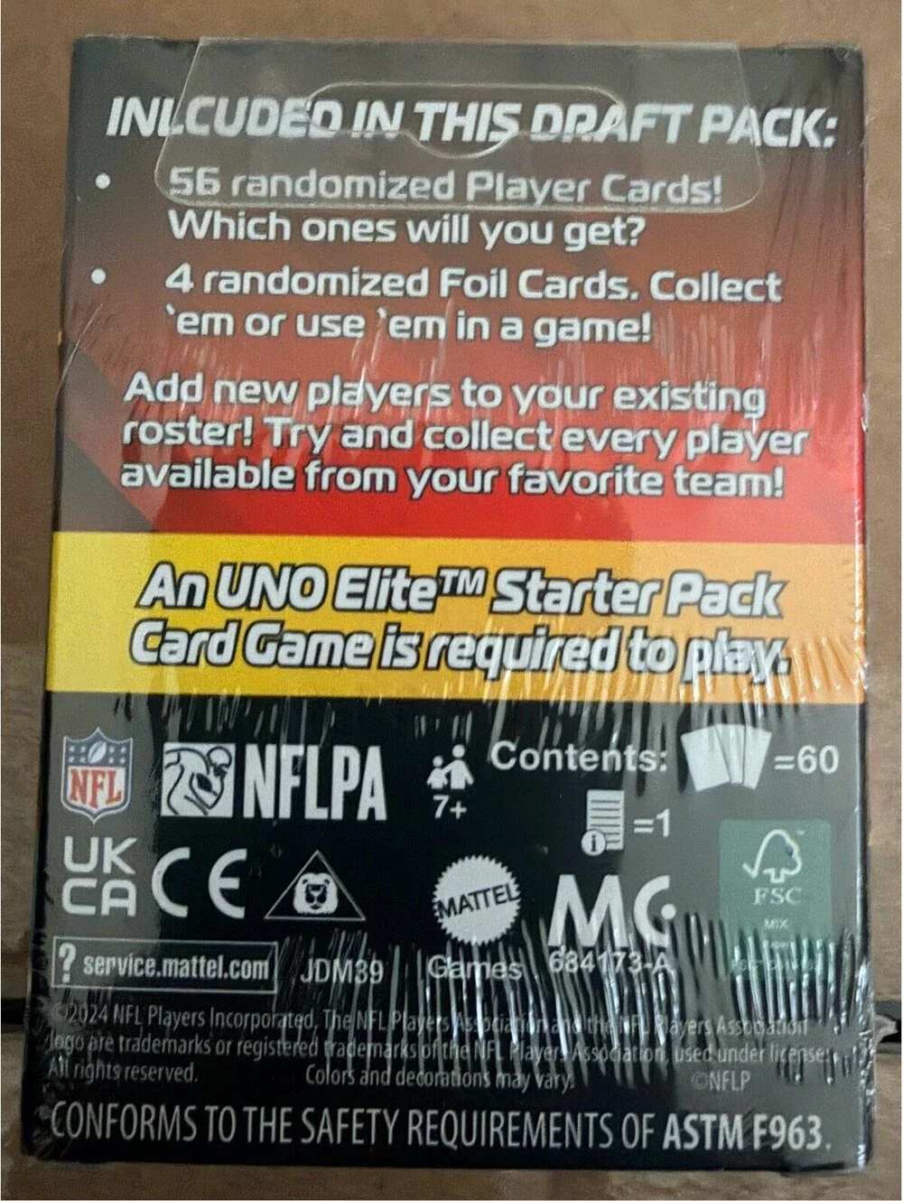 2024 UNO Elite NFL Draft Pack 56 Player Cards + 4 Special Foils